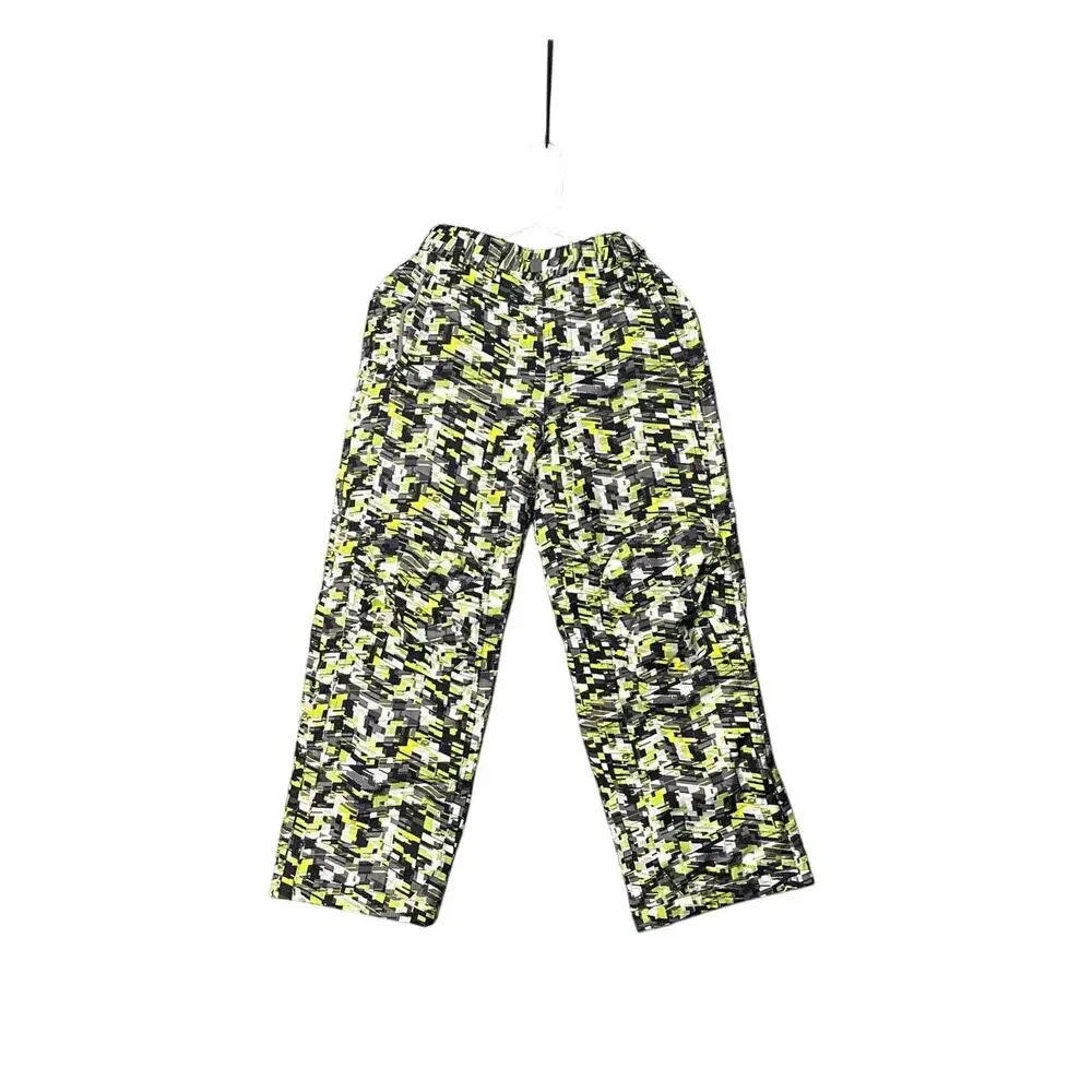 LL‎ Bean Boys Snow Pants Sz 10 Glacier Summit Ink Black Green Geo Ski Snow Pants